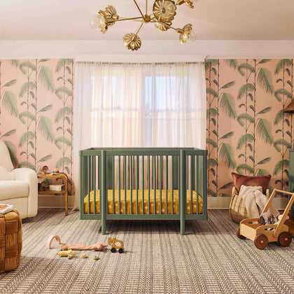 M29880OL,Babyletto,Pogo 8-in-1 Convertible Crib w/All-Stages Conversion Kits in Olive