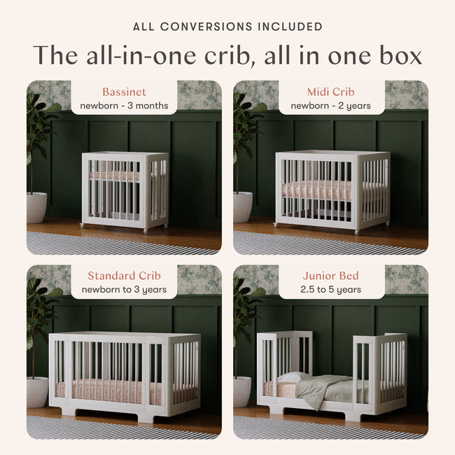 M23401W,Babyletto,Yuzu 8-in-1 Convertible Crib w/All-Stages Conversion Kits in White