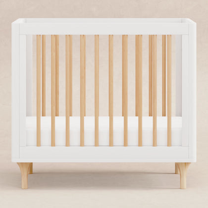 M9098WN,Babyletto,Lolly 4-in-1 Convertible Mini Crib and Twin Bed w/Toddler Bed Conversion Kit in White/Natural