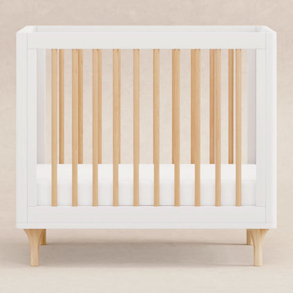 M9098WN,Babyletto,Lolly 4-in-1 Convertible Mini Crib and Twin Bed w/Toddler Bed Conversion Kit in White/Natural