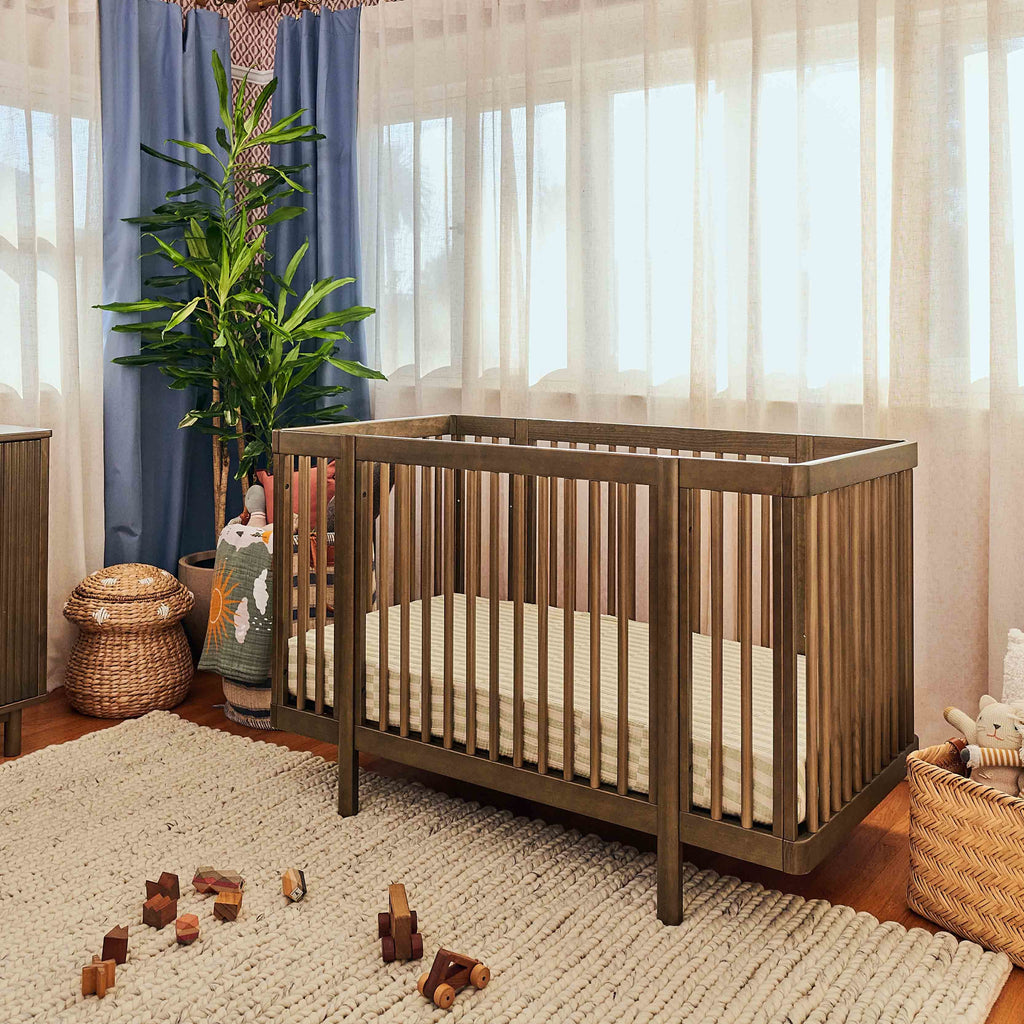 M29880NL,Babyletto,Pogo 8-in-1 Convertible Crib w/All-Stages Conversion Kits in Natural Walnut