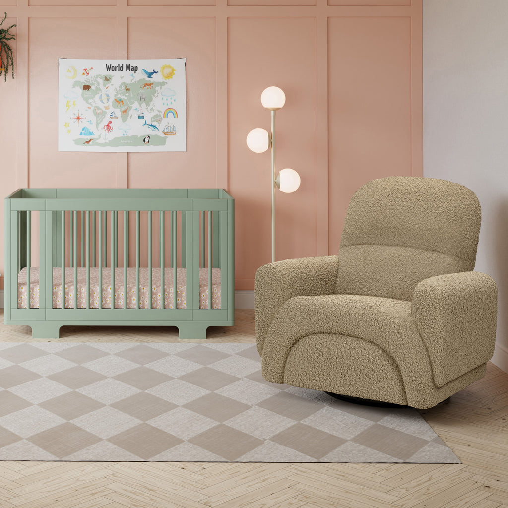 M30087LT,Babyletto,Rainbow Recliner and Swivel Glider in Latte Teddy Loop