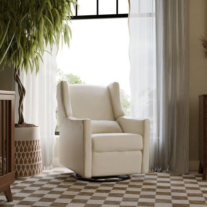M11277PBEW,Babyletto,Kiwi Recliner and Swivel Glider in Performance Beach Eco-Weave