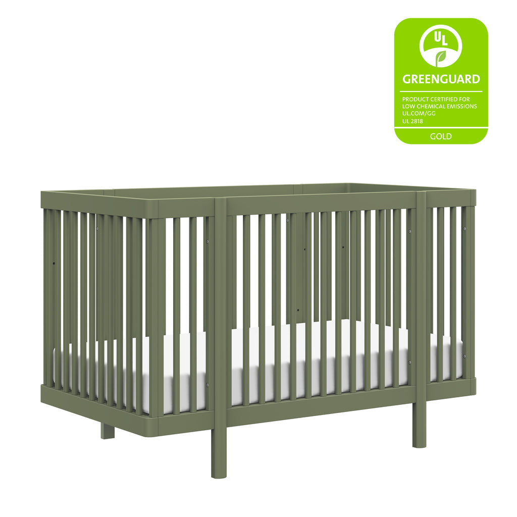 M29880OL,Babyletto,Pogo 8-in-1 Convertible Crib w/All-Stages Conversion Kits in Olive