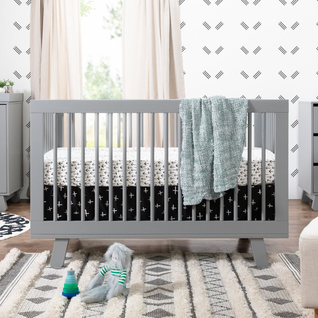 M4201G,Hudson 3-in-1 Convertible Crib w/Toddler Bed Conversion Kit in Grey Finish