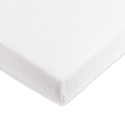 Mini Crib Sheet in GOTS Certified Organic Muslin Cotton