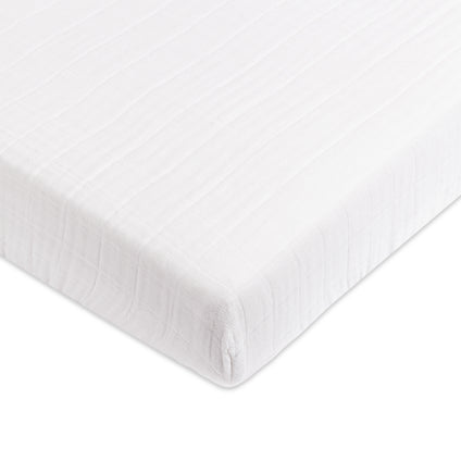 Mini Crib Sheet in GOTS Certified Organic Muslin Cotton