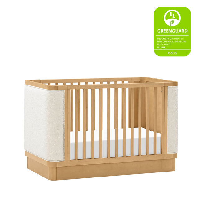 M26201HYWB,Babyletto,Bondi Boucle 4-in-1 Convertible Crib w/ Toddler Bed Kit in Honey with Ivory Boucle