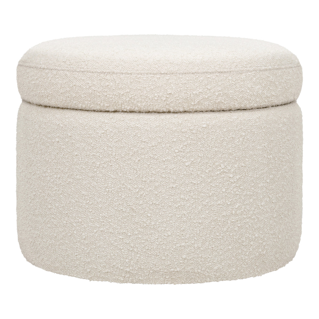 M22185WB,Wally Storage Ottoman in Ivory Boucle