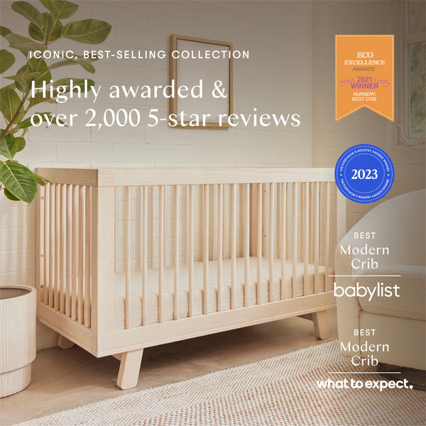 M4201NX,Babyletto,Hudson 3-in-1 Convertible Crib w/Toddler Bed Conversion Kit in Washed Natural
