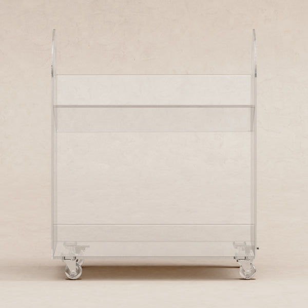 M15614K,Babyletto,Presto Acrylic Bookcase and Cart in Acrylic