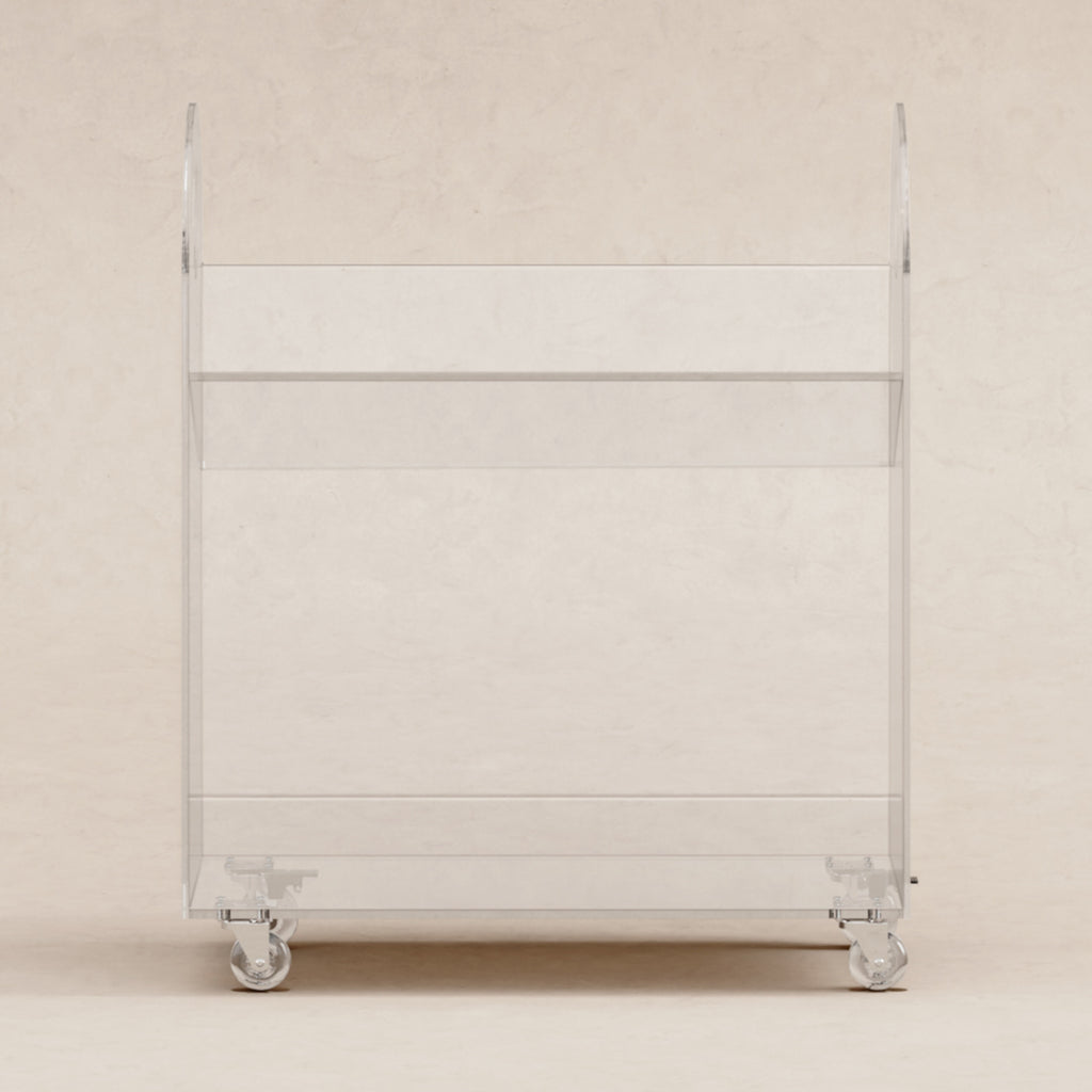 M15614K,Babyletto,Presto Acrylic Bookcase and Cart in Acrylic