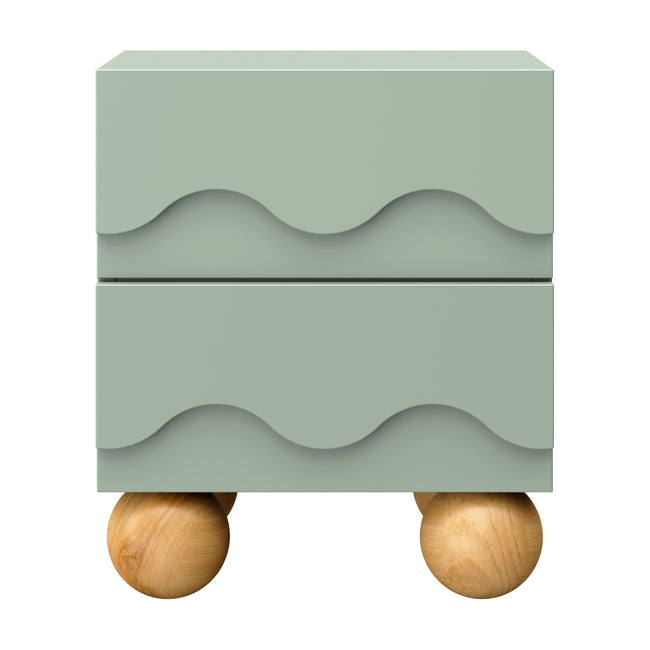 M31160LSHY,Babyletto Kids,Lido Wave Nightstand in Light Sage and Honey