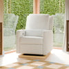 M23085CMSGLB,Babyletto,Sigi Glider Recliner w/ Electronic Control and USB in Cream Shearling w/Light Wood Base