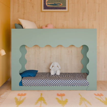 M31194LSHY,Lido Wave Convertible Bunk Bed in Light Sage and Honey