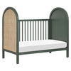 M25601FRGRNC,Babyletto,Bondi Cane 3-in-1 Convertible Crib w/ Toddler Bed Kit in Forest Green w/ Natural Cane