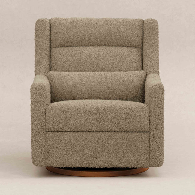 M11278LTDB,Babyletto,Kiwi Plus Chair and a Half Power Glider Recliner in Latte Teddy Loop w/ Dark Wood Base