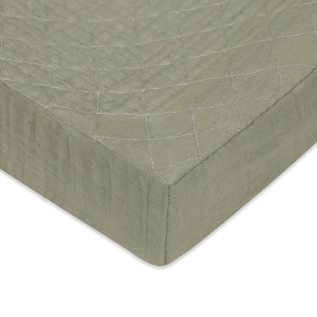 T29737MCA,Babyletto,Matcha Quilted Muslin Changing Pad Cover in GOTS Certified Organic Cotton