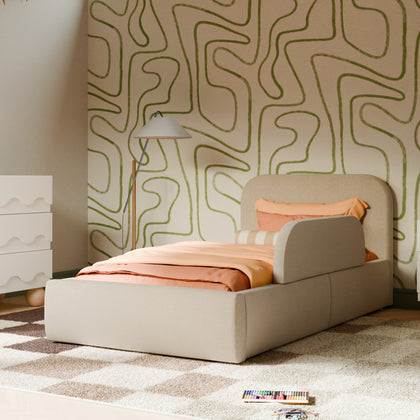 M31399PBEW,Babyletto Kids,Upholstered Twin/Full Bed Guardrail in Performance Beach Eco-Weave