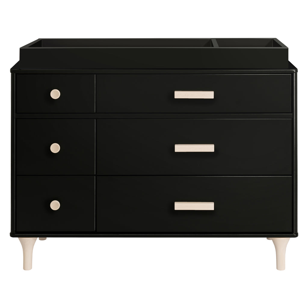 M9016BNX,Babyletto,Lolly 6-Drawer Double Dresser  Assembled in Black/Washed natural