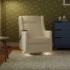 M11283PWB,Babyletto,Kiwi Deluxe Power Glider Recliner w/Heat&Massage in Performance Ivory Boucle