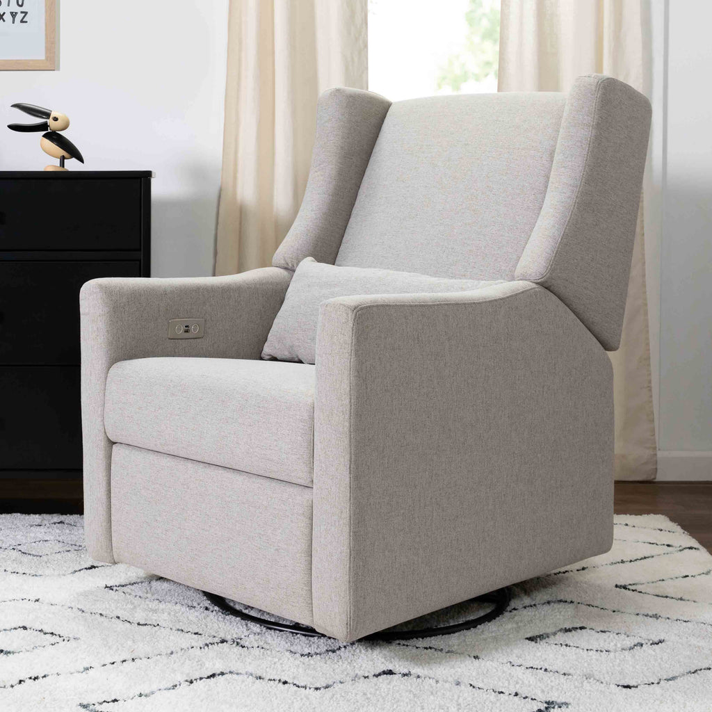 M11288PGEW,Babyletto,Kiwi Glider Recliner w/ Electronic Control and USB in Performance Grey Eco-Weave