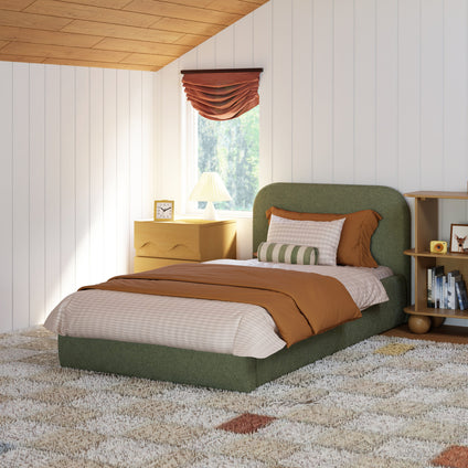 M31269POB,Babyletto Kids,Nara Twin Bed in Performance Olive Boucle