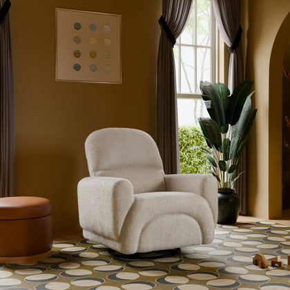 Rainbow Recliner and Swivel Glider in Teddy Loop