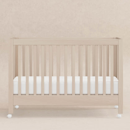 M6601NX,Babyletto,Maki Full-Size Folding Crib w/Toddler Bed Conversion Kit in Washed Natural