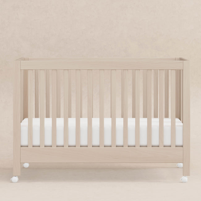 M6601NX,Babyletto,Maki Full-Size Folding Crib w/Toddler Bed Conversion Kit in Washed Natural