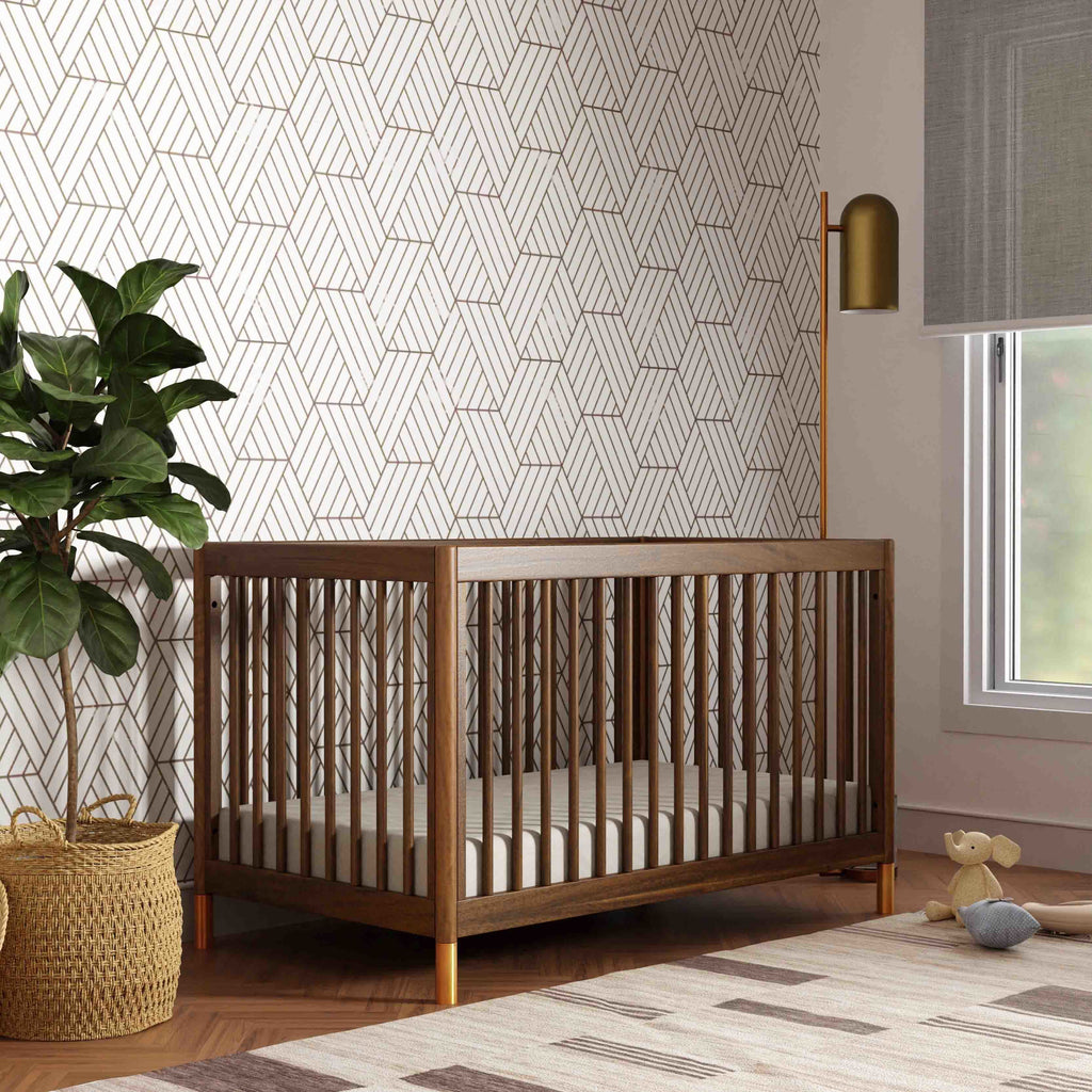 M12901NLGLD,Babyletto,Gelato 4-in-1 Convertible Crib w/Toddler Conversion Kit in Natural Walnut Gold Ft