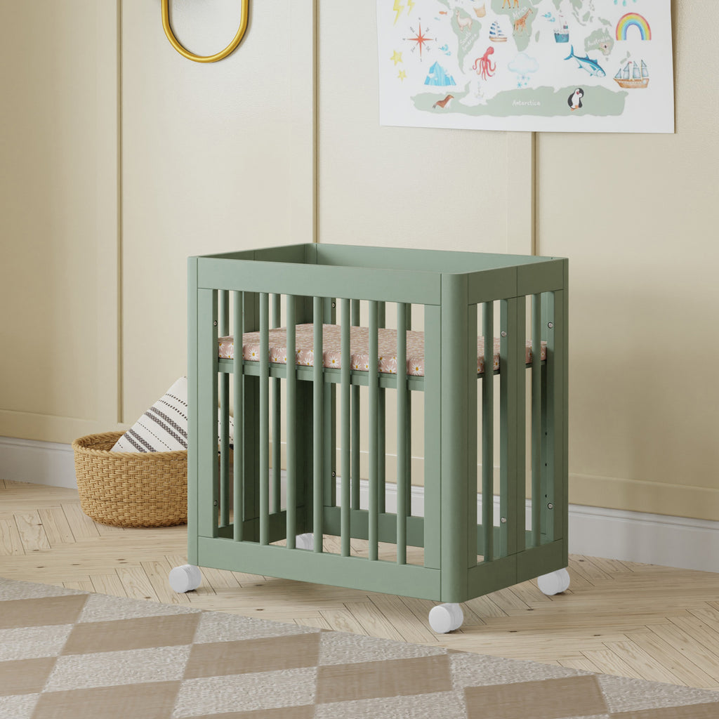 M23401LS,Yuzu 8-in-1 Convertible Crib w/All-Stages Conversion Kits in Light Sage