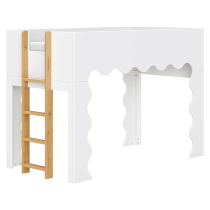 M31171WHY,Babyletto Kids,Lido Wave Low Loft Twin Bed in White and Honey
