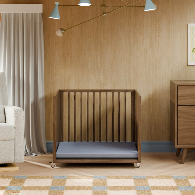 M15980NL,Babyletto,Palma 8-in-1 Convertible All-Stages® Crib w/ Bassinet & Toddler Bed Kits in Natural Walnut