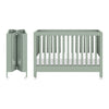 M6601LS,Babyletto,Maki Full Size Folding Crib w/ Toddler Bed Conversion Kit in Light Sage