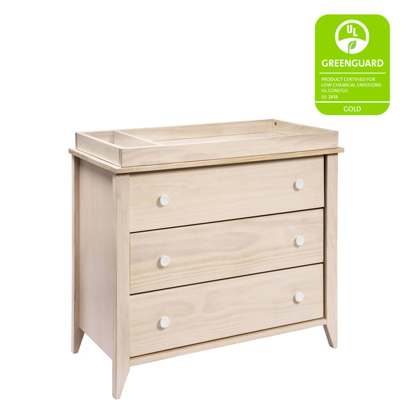 M10323NXW,Babyletto,Sprout 3-Drawer Changer Dresser in Washed Natural and White