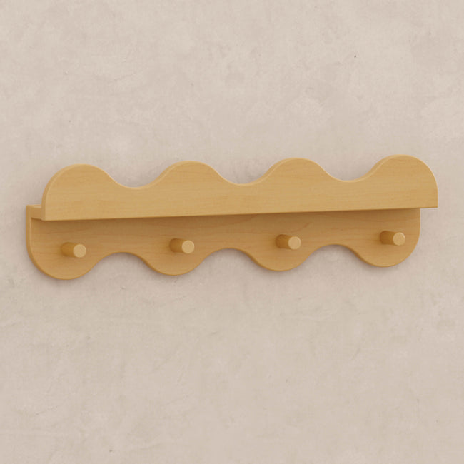 M31125HY,Babyletto Kids,Lido Wave Book Shelf with Hooks in Honey