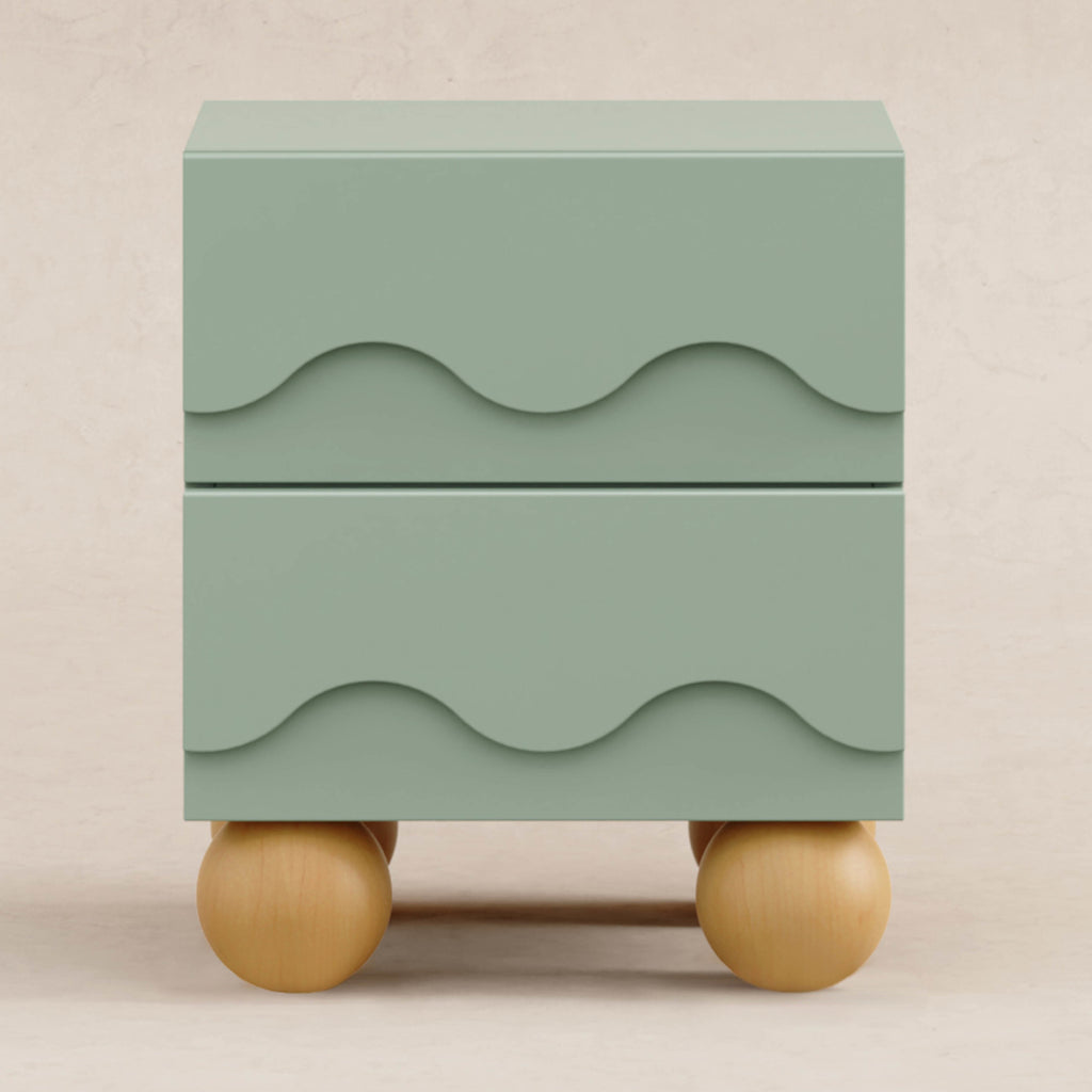 M31160LSHY,Babyletto Kids,Lido Wave Nightstand in Light Sage and Honey