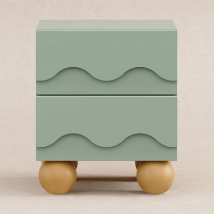 M31160LSHY,Babyletto Kids,Lido Wave Nightstand in Light Sage and Honey