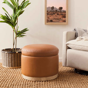 Naka Storage Ottoman in Vegan Leather