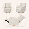 M11288WBG,Babyletto,Kiwi Glider Recliner w/ Electronic Control and USB in Ivory Boucle w/Gold Base