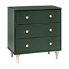 M9023FRGRNX,Babyletto,Lolly 3-Drawer Changer Dresser w/Removable Tray  Forest Green/Washed Natural