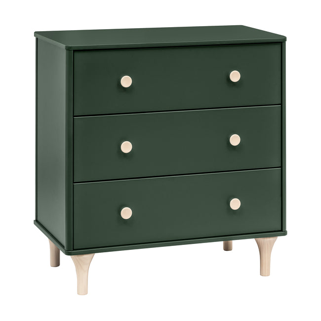 M9023FRGRNX,Babyletto,Lolly 3-Drawer Changer Dresser w/Removable Tray  Forest Green/Washed Natural