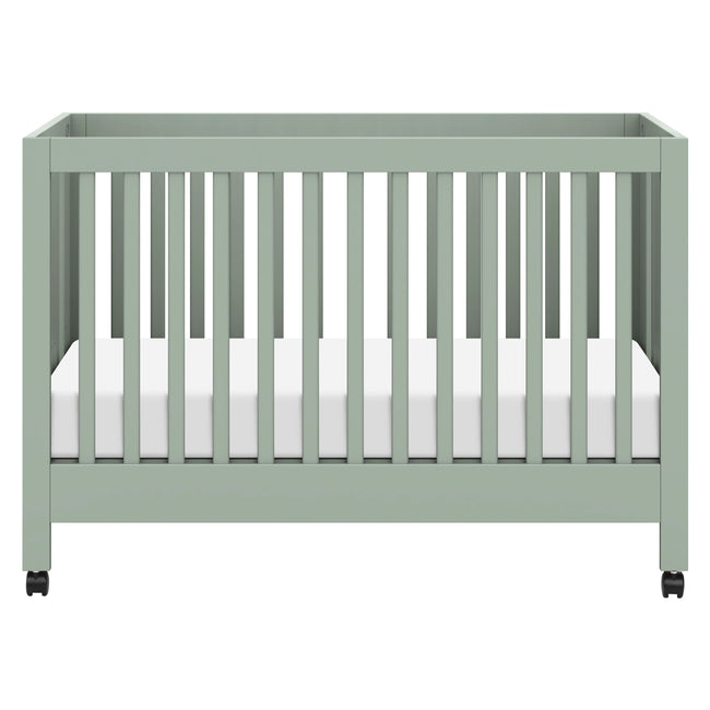 M6601LS,Babyletto,Maki Full Size Folding Crib w/ Toddler Bed Conversion Kit in Light Sage