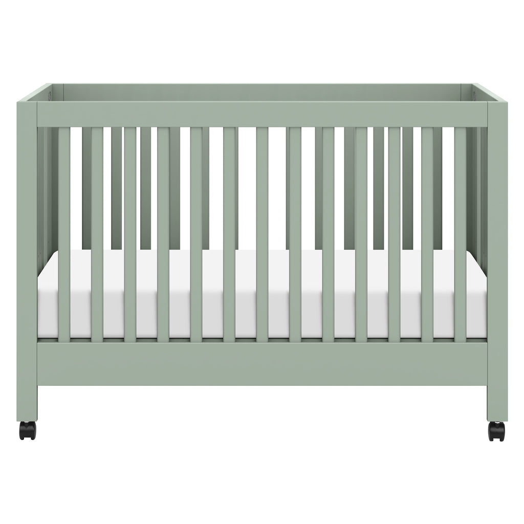 M6601LS,Babyletto,Maki Full Size Folding Crib w/ Toddler Bed Conversion Kit in Light Sage