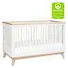 M5801WNX,Babyletto,Scoot 3-in-1 Convertible Crib w/ToddlerBedConversion Kit in White/WashedNatural