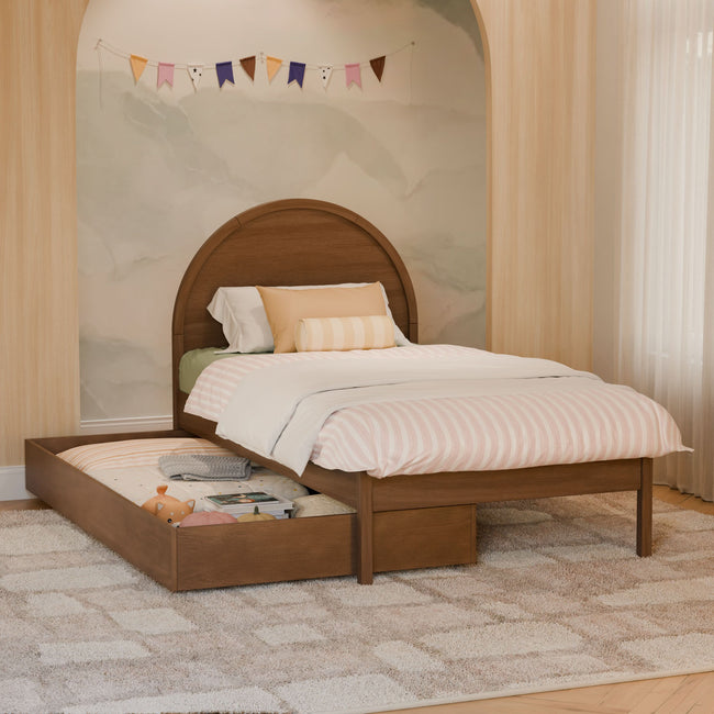 M25973NL,Babyletto Kids,Twin Storage Trundle Bed in Natural Walnut