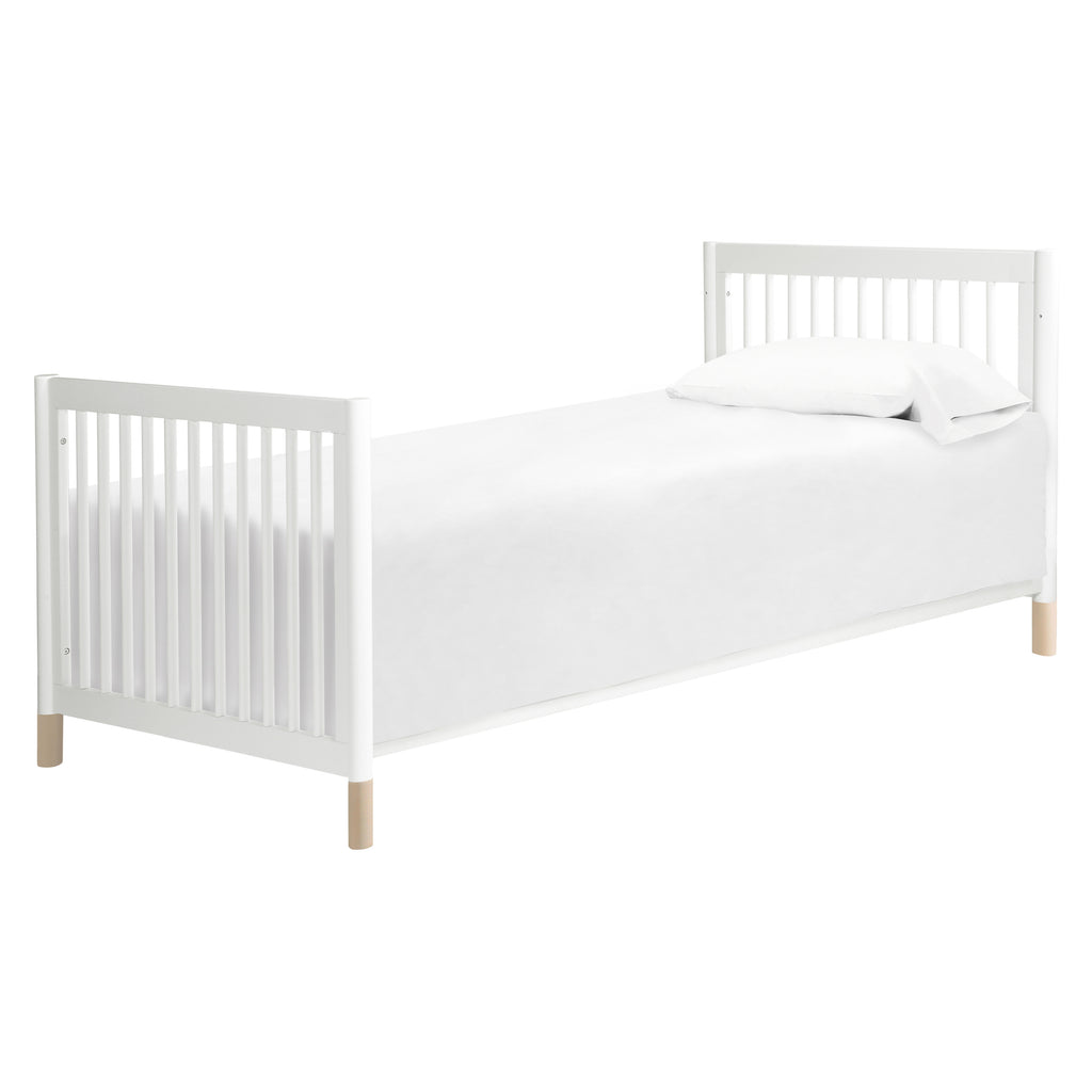 M12998WNX,Babyletto,Gelato 4-in-1 Convertible Mini Crib and Twin bed in White Finish w/Washed Natural Feet