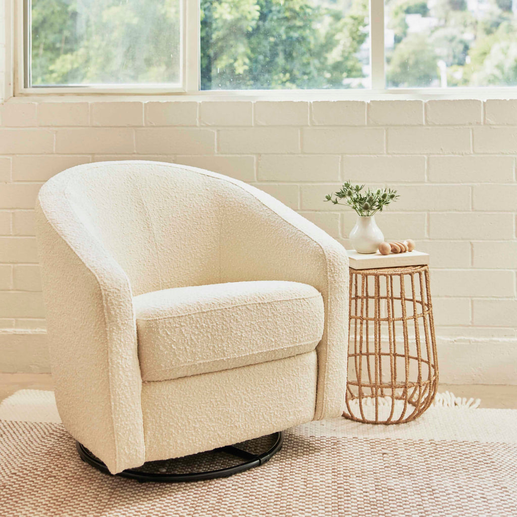 Madison Swivel Glider in Boucle