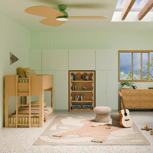 M31194HY,Babyletto Kids,Lido Wave Convertible Bunk Bed in Honey